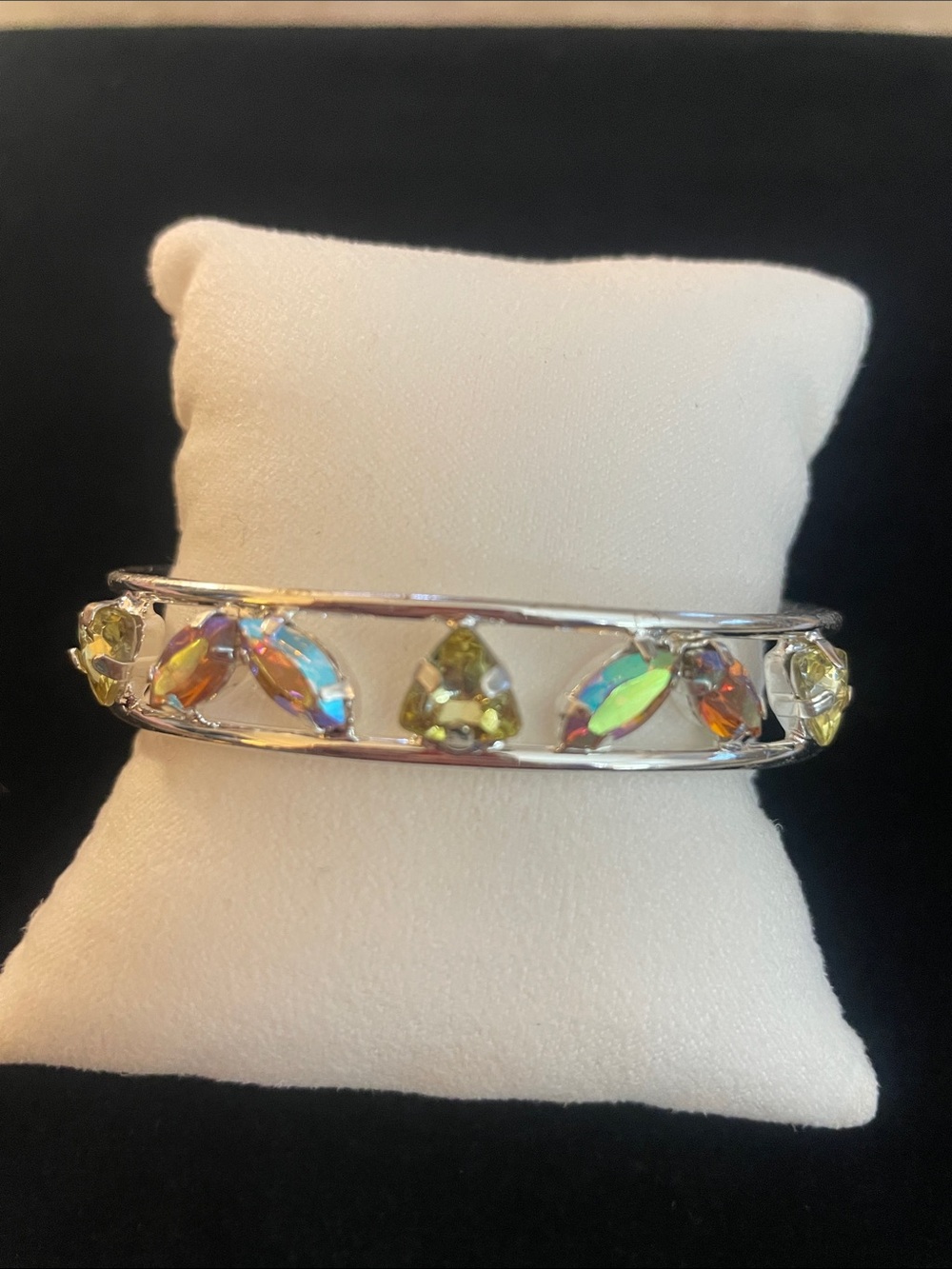 BOMB PARTY BP Aurora Crystal Bangle Bracelet - Yellow & Iridescent NWOT!